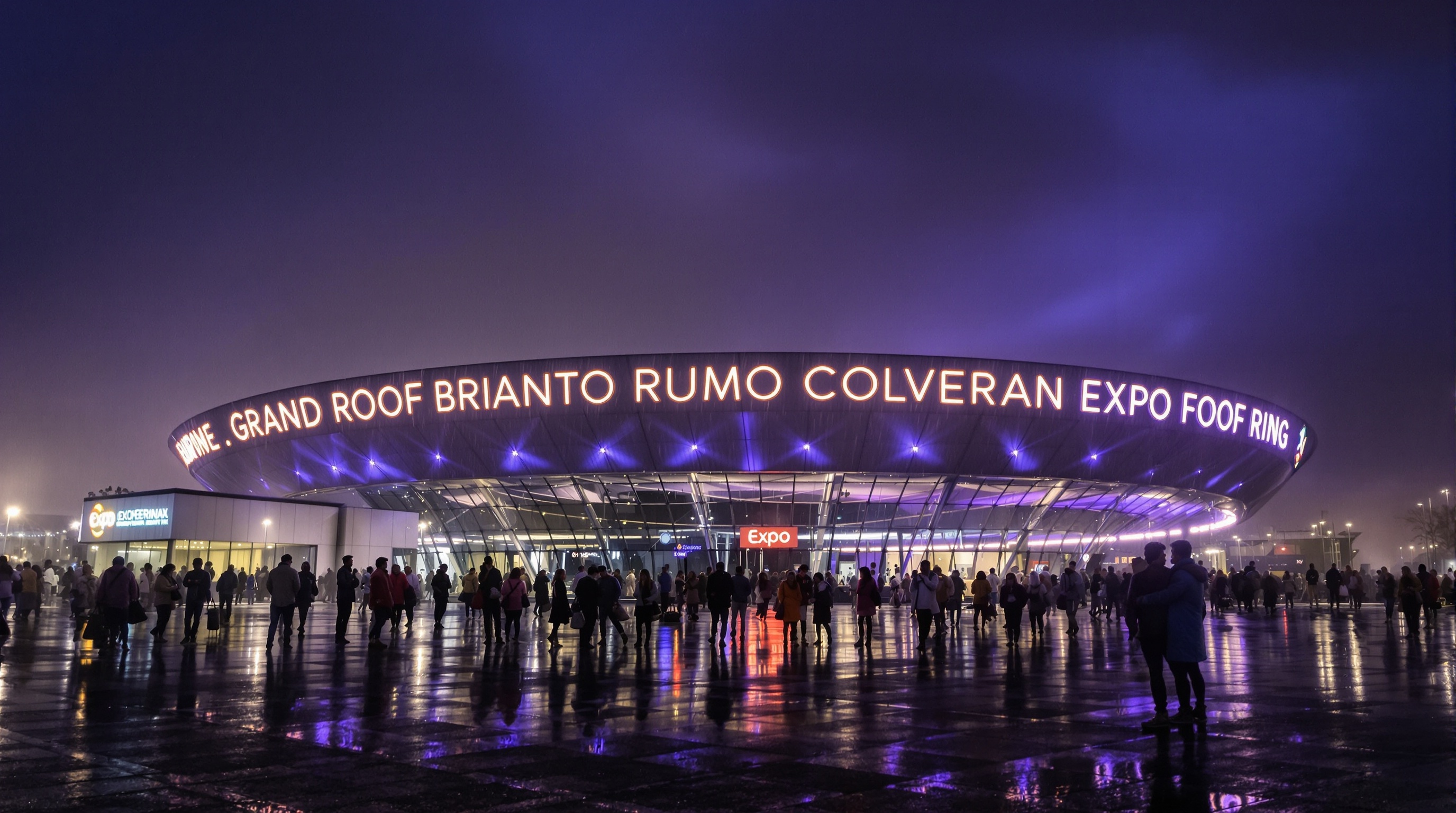 Expo venue illumination at night